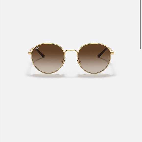 NIB Ray Ban Arista Round Sunglasses Polished Arista Gold Brown Gradient RB3681 - Picture 8 of 12